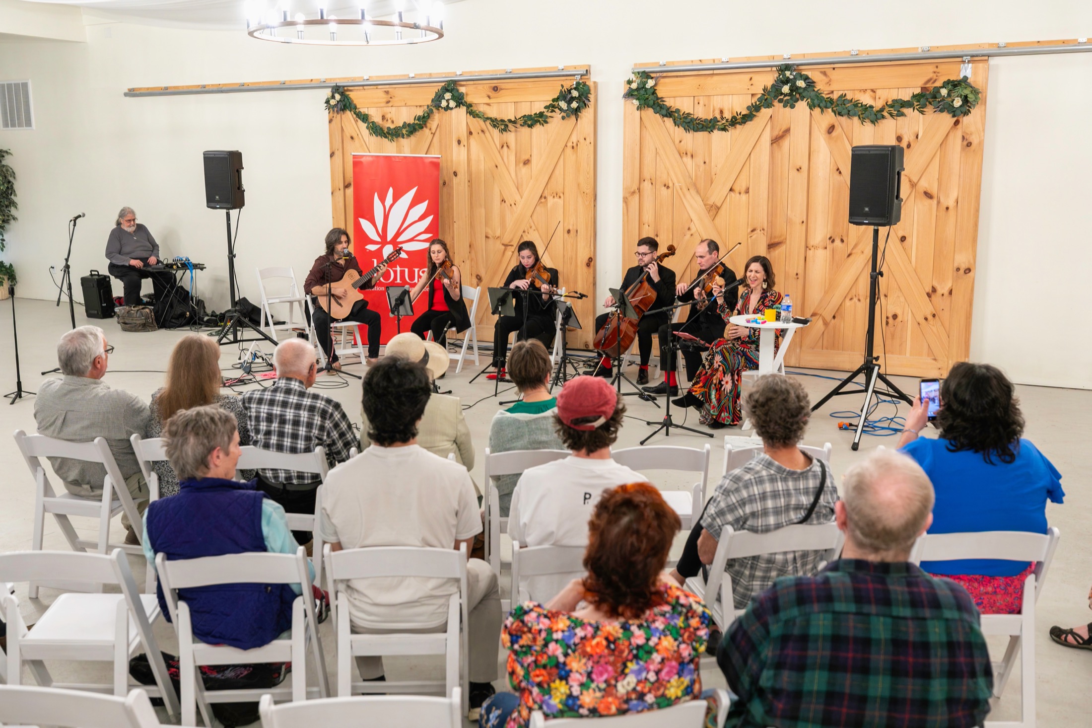 Continuo and guest artists performing for a Southern Indiana audience