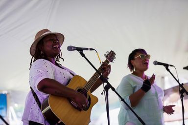 Musicians performing on the PaoliFest stage